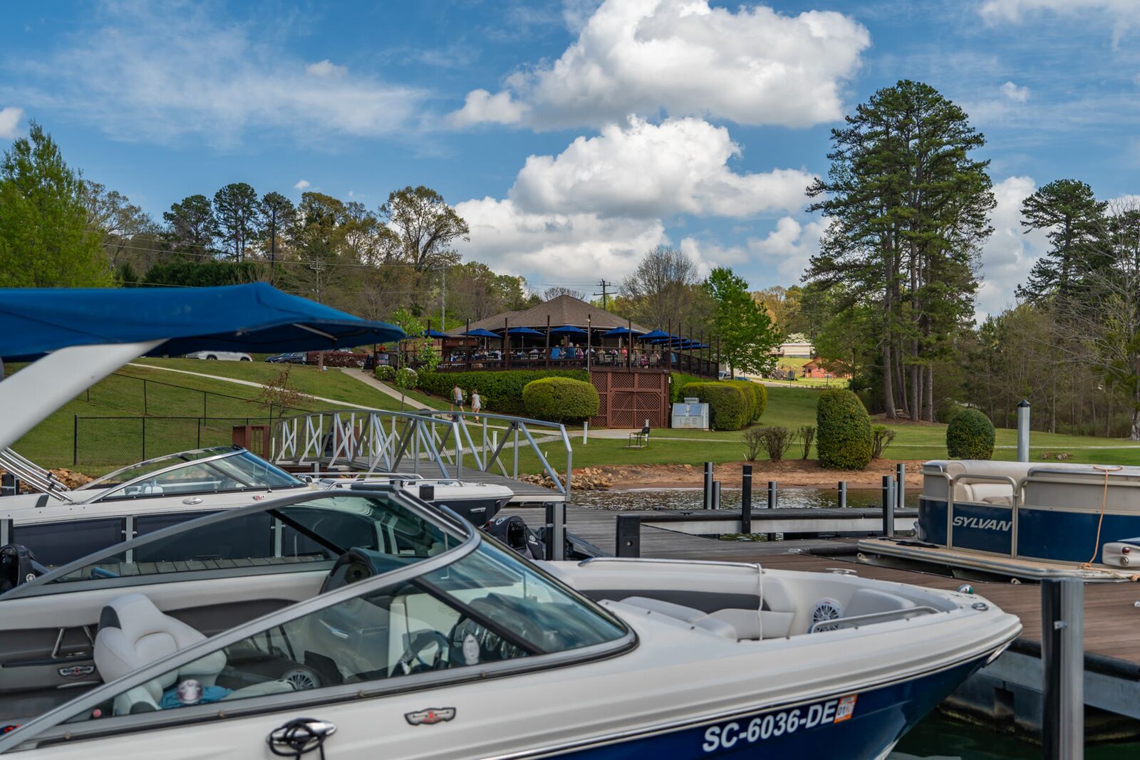 Boats at the Keowee Springs marina